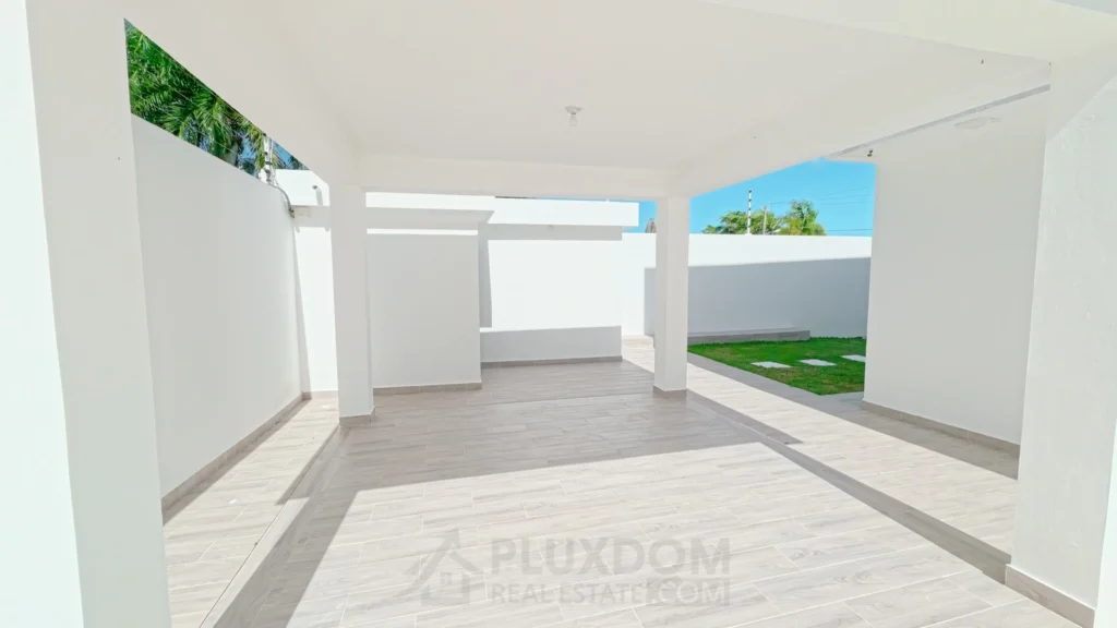 área social de una villa en venta en Puerto Plata, República Dominicana.